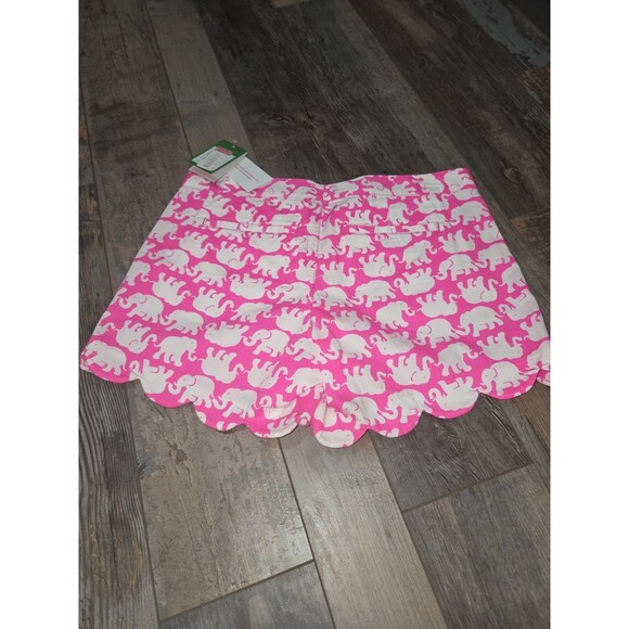 Lilly Pulitzer Buttercup Short Bright Pink white elephant print shorts SZ 4 B13 - Picture 7 of 7